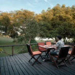 Private sunrise moment overlooking African savannah